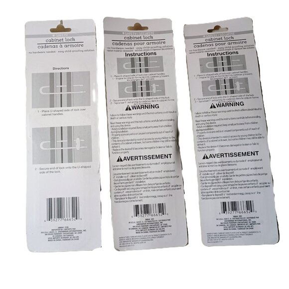 NWOT: Angel of Mine 3 Packages White New Baby Child Safety Cabinet Locks - Picture 2 of 2